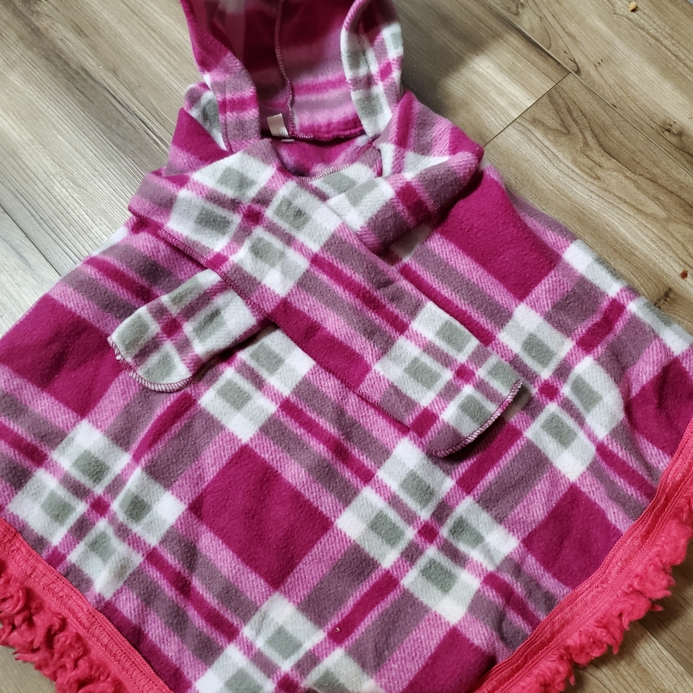 Little Girls Plaid Poncho